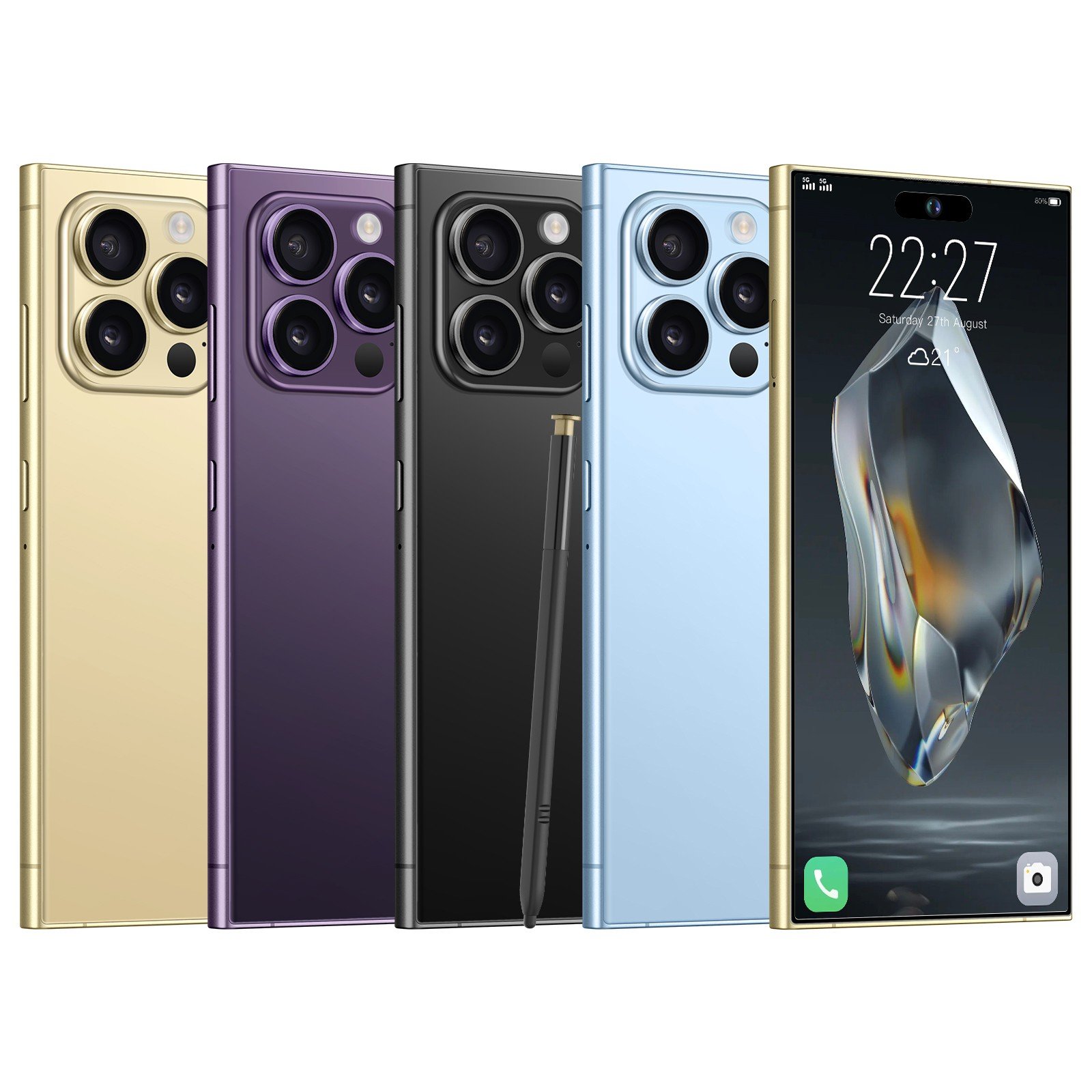 HOT original I16 Phone pro max 7.3 Inch HD Screen Dual 16GB+1TB 5G Android 14 Mobile Phone Large screen HD camera phone